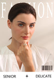 18K Gold Plated Fashion White Enamel Creative Irregular tainless Steel Open Stylish Ring