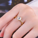 1CT 6.5mm  Real D Color Round Diamond VVS1 Moissanite 925 Silver Engagement Wedding Rings for Women Fine Jewellery