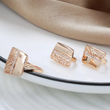 New Luxury Big Drop Earrings 585 Rose Gold With Natural Zircon Bridal Earrings Vintage Wedding Jewelry Fashion Women Gift