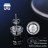 Real Moissanite Earrings 0.5CT 1CT 2CT For Women and Men Fine Jewellery.