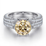 Selection of 2 Carat Multicolour VVS1 D Colour Moissanite Silver Wedding Rings