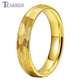 Multi-Faceted Hammered Brushed Finish 4/6/8MM Men Women Tungsten Wedding Rings