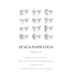 Multi -Styles 925 Silver Geometric Moissanite Heart Screw Stud Helix Earrings