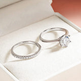 Fine 0.23-2 Carat VVS1 D Colour Moissanite Diamond Wedding Stackable Silver Ring