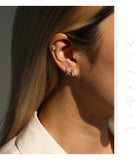 925 Sterling Sliver High-end Crown Lab Diamond Heart Screw Stud Earrings For Women