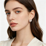 Beautiful Wave Design Multicolour Real Pearls Gold Colour Silver Stud Earrings