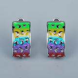 Fashion Handmade Enamel Moon Stars Colourful Drop Earrings