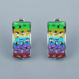 Fashion Handmade Enamel Moon Stars Colourful Drop Earrings