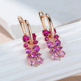 14K Gold Filled Pink Red Green Blue Purple AAA Zircon Crystals Earrings Fine Jewellery