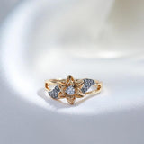 Popular Vintage Design Luxury 14K Filled Rose Gold, Silver Plated Flower AAA Zircon Crystals  Jewelry Rings