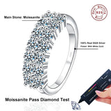 Sparkling 1.4CT All Moissanite Diamonds Rings for Women  White Gold Plated S925 Sterling Silver Wedding Jewellery