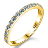 Half-Eternity Moissanite Diamonds Matching Wedding Diamond Sterling Silver Ring