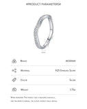 Sterling Silver Design Irregular Geometric Lines Wave AAAA Simulated Diamonds Ring - Anniversary Gift Fine Jewellery - The Jewellery Supermarket