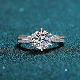 Excellent 0.5ct 1ct VVS1 D Colour Moissanite Diamond Engagement Silver 18KGP Ring