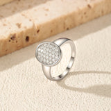 Luxury Button Sparkling Moissanite 925 Sterling Sliver Wedding Rings Fine Jewellery