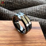 Groove Center Surface and Bevel Polished 6/8mm Tungsten Carbide Men's Women's Rings
