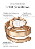 High-end Luxury Zircon Diamond inlaid Snake Shaped Women's Quartz Watches Retro Light Luxury Quartz Jewellery