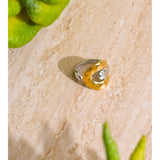 18K Gold Plated Stainless Steel Metal Geometric Adjustable Distinctive Popular Ring