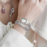 Luxury Brand Selection Snake Shape CZ Diamonds Iced Out Analog Quartz Watches