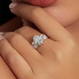 Sensational 3-Stones 6cttw Oval Cut Moissanite Wedding Engagement Ring Sterling Silver Fine Jewellery Rings With GRA