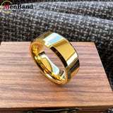 High Quality Beveled Edges Flat Polished 6/8MM Men Women Tungsten Carbide Rings