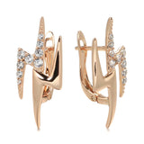 14K Gold Filled Hip Hop Lightning Style AAA Zircon Diamonds Minimalist Drop Earrings