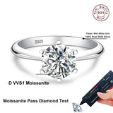 Outstanding 1-5CT VVS1 D Colour Moissanite Diamonds Solitaire Silver Wedding Ring