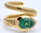 High Quality Gold Diamond Set Snake Shaped Dress Watch Bangle Unique Brand Watch