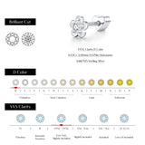 Multi -Styles 925 Silver Geometric Moissanite Heart Screw Stud Helix Earrings