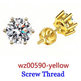 Premium 0.5-2ct Moissanite Diamonds Sterling Silver Stud Earrings for Men Women