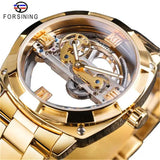 New Transparent Automatic Mechanical Watches - Stainless Steel Strap Vintage Skeleton Luminous Watches - The Jewellery Supermarket