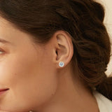 Sparkling 0.5-1-2 Carat Moissanite Diamonds Unisex Silver Stud Earrings