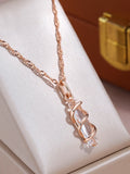 Marvelous Light Luxury Spiral Geometric Rolled 14K Rose Gold AAA Zircon Diamonds Necklace - Trendy Jewellery