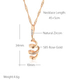 14K Rolled Gold AAA Zircon  Diamonds Geometry Rotate Trend Pendant Necklace for Women