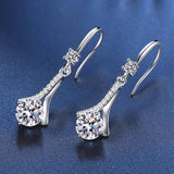 Trendy Fashion 1 Carat VVS1 D Colour Moissanite Diamonds Earrings with Design Sense Luxury Silver Fine Jewellery