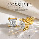Our Choice 3EX Cut 0.5-2ct Moissanite Diamond D Colour VVS1 Stud Earrings