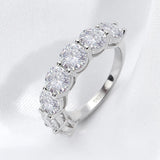 Sparkling 7 Gemstone 3.5/7cttw VVS1 D Colour Moissanite Diamonds Silver Eternity Ring