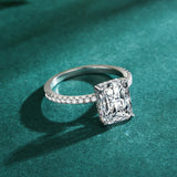 Luxury Princess Cut Shiny AAAA Lab Created Diamond Sterling Silver Classic Ring