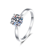 Fabulous D VVS1 Moissanite 4 Prong Solitiare s925 Silver Engagement Wedding Diamond Rings with GRA Certificate