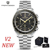 Luxury Chronograph AR Sapphire Mirror Ceramic Bezel New Moon Men's Quartz Watches