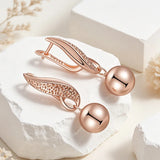 14 Karat Gold Filled Ball Drop Simple Glossy  High Quality Daily Fine Jewellery Earrings