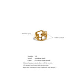 18K Gold Plated Adjustable Stainless Steel Geometric Hollow Fashion Unusual Open Ring