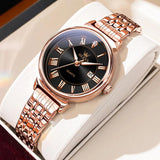 Luxury Classic Roman Scale Solid Stainless steel NEW Quartz Watches for Women Waterproof Date Women Wristwatches