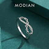 Original 925 Sterling Silver Infinite Love Charm AAAA Simulated Diamond Finger Ring - Brand Trendy Fine Jewellery - The Jewellery Supermarket