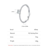 Shining Clear AAAA Lab Created Diamond 925 Silver Solitaire Fine Ring