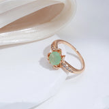 14 Karat Rolled Gold Emerald AAA Zircon Crystal Flower Shape Luxury Design Opal Rings