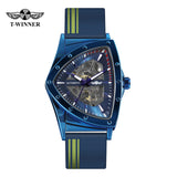 Top Brand Designer Luxury Fashion Triangle Steel Skeleton Mechanical Automatic Movement Sports Wrist watches