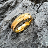 Sandblasted Finish 14K Gold Plated  6mm/8mm Tungsten Carbide Rings for Men Women