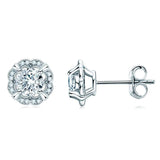 Vintage D Colour 0.5 Carat Flower Design Moissanite Diamonds Earrings For Women 925 Sterling Silver Fine Jewellery - The Jewellery Supermarket