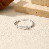 Elegant VVS1 D Color Moissanite Stackable 925 Sterling Silver Parallel Bar Ring
